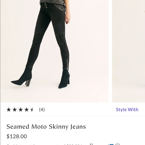 Free people seamed Moto skinny jeans - Picture 2 of 5